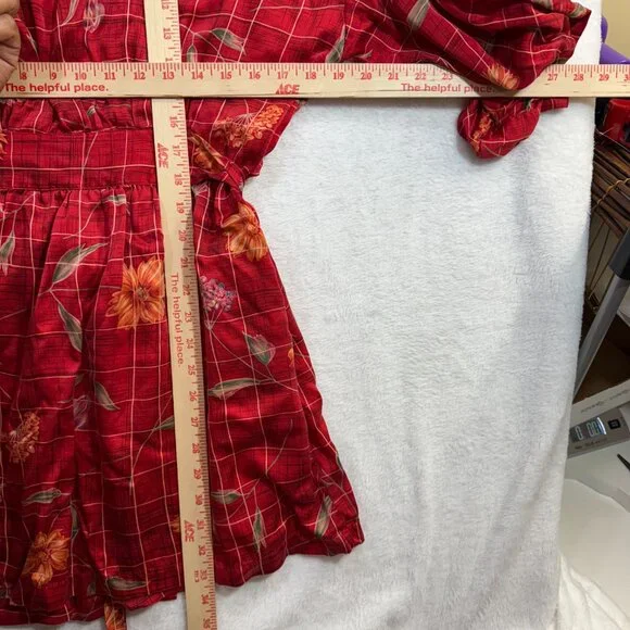 Vintage Victoria's Secret XS/S Red Floral Silk Robe Tied Pockets Luxury Sexy Y2K - Picture 9 of 10